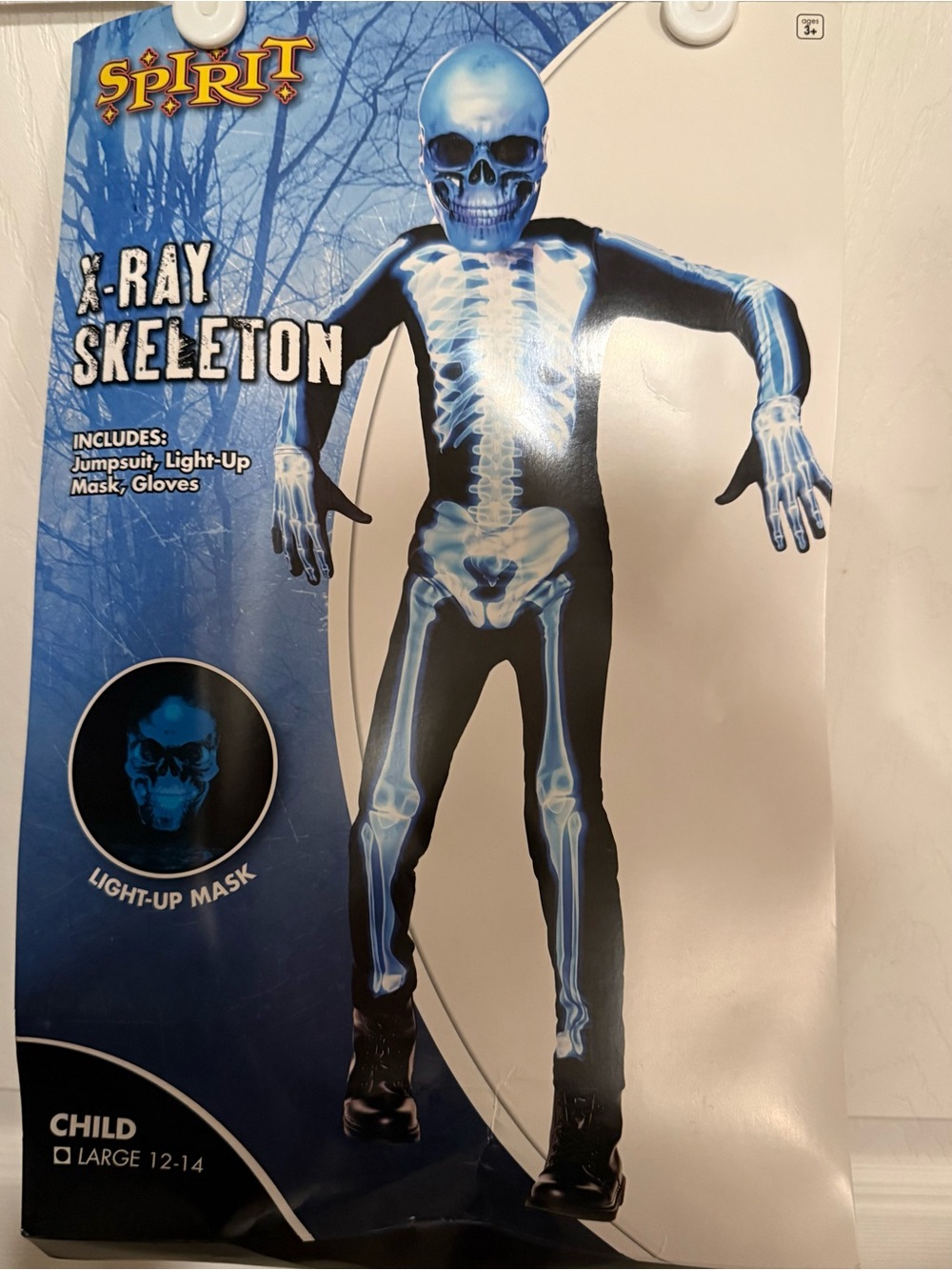 Spirit X-Ray Skeleton Kids Costume - Blue & Black Light-Up Set